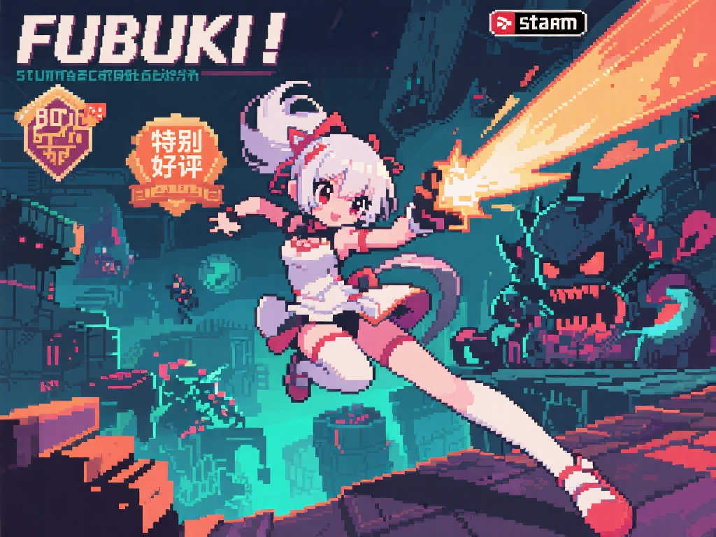 白上吹雪主演2D动作新游《FUBUKI》上线,Steam获玩家一致好评! 白上吹雪主演2D动作新游《FUBUKI》上线,Steam获玩家一致好评!